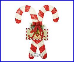 52 Lighted Candy Cane Joy Sign Sculpture Outdoor Christmas Decoration Yard Art