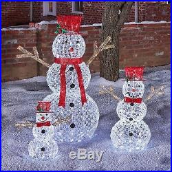 52 Pre-Lit Snowman Family Christmas Decoration Outdoor Yard Decor 360 Lights Up