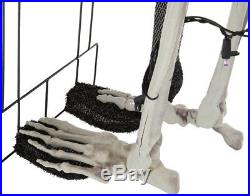 57-in Lighted Skeleton Playing Piano Halloween Decor Tinsel Scary Prop Yard