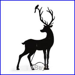 59 Outdoor Black Metal Buck Deer Silhouette Figure Holiday Christmas Yard Decor