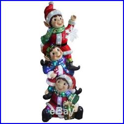 59-in Indoor/Outdoor Yard Christmas Sculpture Decor LED Lighted Stacking Elves