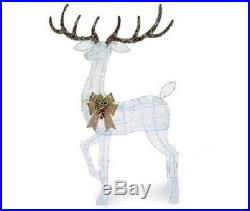 5ft Lighted White Reindeer Sculpture Buck Deer Outdoor Christmas Yard Decor Art