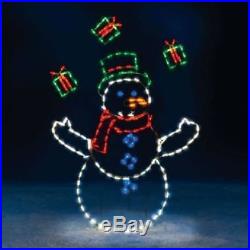 6' Animated Juggling Snowman Wire Frame Christmas Outdoor Yard Decor FREE SHIP