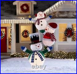 6 Foot Lighted Snowman Tower Sculpture Outdoor Christmas Yard Decor Lawn Display