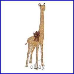 6 Foot Outdoor Lighted Giraffe 3D Sculpture Pre Lit Christmas Yard Lawn Decor