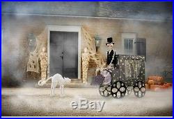 6 Ft Haunted Skeleton w Carriage Outdoor Halloween Prop Yard Decor 200 Light LED