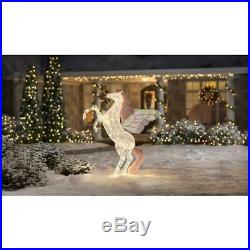 6' LIGHTED 3-D CRYSTAL 160-Light LED Unicorn OUTDOOR CHRISTMAS Yard Decor