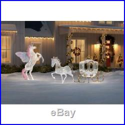 6' LIGHTED 3-D CRYSTAL 160-Light LED Unicorn OUTDOOR CHRISTMAS Yard Decor
