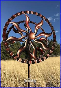 6' Metal Kinetic Wind Spinner Outdoor Garden Stake Sculpture Yard Art Lawn Decor