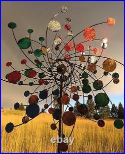 6' Prism Metal Kinetic Wind Spinner Large Windmill Outdoor Yard Sculpture Decor