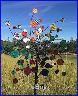 6' Prism Metal Kinetic Wind Spinner Large Windmill Outdoor Yard Sculpture Decor