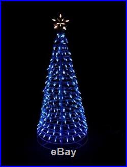 6 ft. Pre-Lit LED Blue Twinkling Tree Outdoor Yard Christmas Decoration Lights