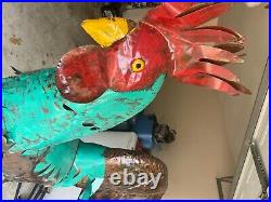 6 metal rooster yard decor