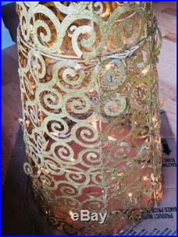 60 In 100 Clear prefit Gold Glitter Conical Star Swirl Christmas tree Yard Decor