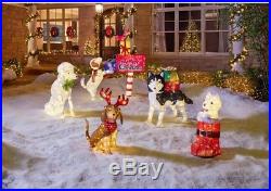 60 In. LED Lighted Lit Holiday Tinsel Dog Mailbox Outdoor Christmas Yard Decor
