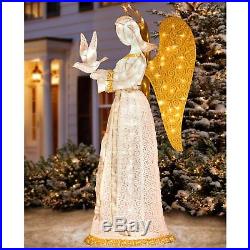 60 Lighted Christmas Angel Holding Dove Sculpture Front Yard Decor Outdoor G