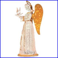 60 Lighted Christmas Angel With Dove Waterproof Sculpture Outdoor Yard Decor
