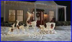 60 in. 160-Light PVC Deer 44 in. 120-Light Sleigh 8 ft. Christmas Yard Decor