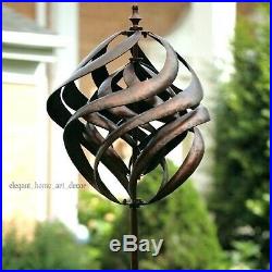 7' ft Metal Wind Spinner Lawn Decor Bronze Rustic Garden Yard Windmill Sculpture