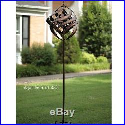 7' ft Metal Wind Spinner Lawn Decor Bronze Rustic Garden Yard Windmill Sculpture