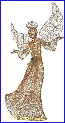 70 In. LED Lighted Brown Grapevine Angel Open Arms Christmas Outdoor Yard Decor