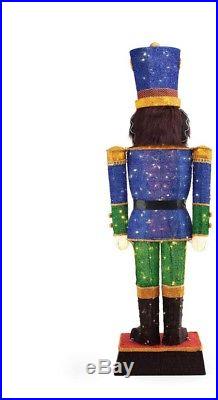 72-in Pre-Lit LED Tinsel Nutcracker Christmas Yard Sculpture Holiday Home Decor