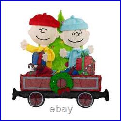 79 In. W Peanuts Pre-Lit Led 2D Yard Art Two Piece Train Set