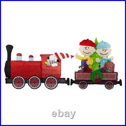 79 In. W Peanuts Pre-Lit Led 2D Yard Art Two Piece Train Set