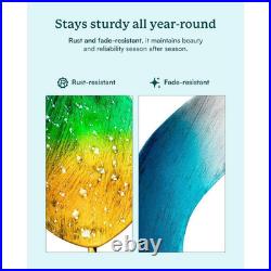 84 In. H Metal Garden Solar Wind Spinner, Sun Outdoor Wind Sculpture Yard Art De