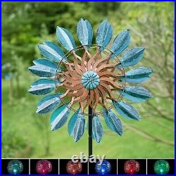 84 Large Metal Windmill Wind Kinetic Spinner Solar Garden Yard Decor Sculpture