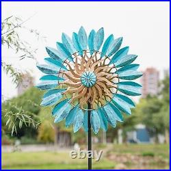 84 Large Metal Windmill Wind Kinetic Spinner Solar Garden Yard Decor Sculpture