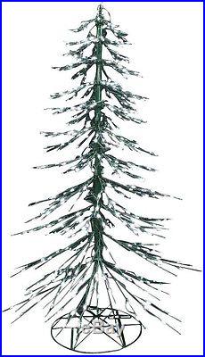 8ft LED Pure White Cypress Tree Twinkling Yard Sculpture Christmas Outdoor Decor