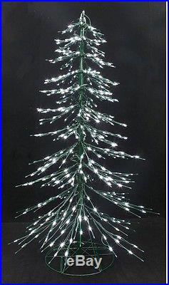 8ft LED Pure White Cypress Tree Twinkling Yard Sculpture Christmas Outdoor Decor