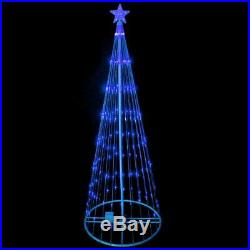9' Animated LED Lighted BLUE SHOW CONE Tree Outdoor Christmas Yard Decoration