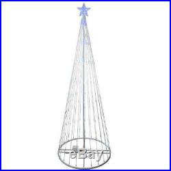9' Animated LED Lighted BLUE SHOW CONE Tree Outdoor Christmas Yard Decoration