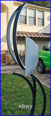 Abstract Metal Welded Sculpture Iron 7.5 feet tall Yard ART-We can help ship