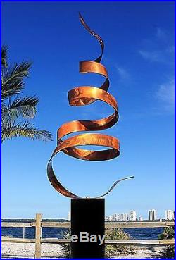 Abstract Modern Copper Freestanding Metal Yard Garden Sculpture Contemporary