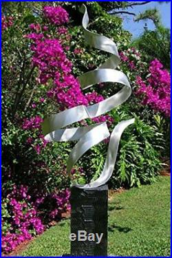 Abstract Silver Metal Garden Sculpture Yard Art, Garden Statue, Outdoor Art