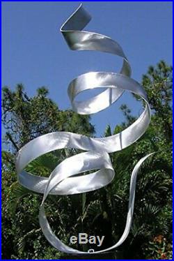 Abstract Silver Metal Garden Sculpture Yard Art, Garden Statue, Outdoor Art