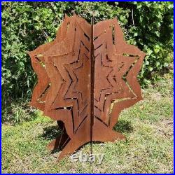 Amaryllis Garden Decor-Metal Yard Art Sculpture (Outdoor Silver, 12Tall)