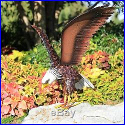 America Eagle Statue Sculpture Garden Bird Yard Decor Lawn Solar Outdoor Patio