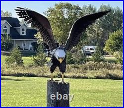 American Bald Eagle Large Outdoor Metal Statue Lawn Sculpture Garden Yard Art