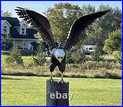 American Bald Eagle Large Outdoor Metal Statue Lawn Sculpture Garden Yard Art American Bald Eagle Large Outdoor Metal Statue Lawn Sculpture Garden Yard Art