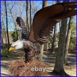 American Bald Eagle Large Outdoor Metal Statue Lawn Sculpture Garden Yard Art