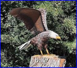 American Bald Eagle Large Outdoor Metal Statue Lawn Sculpture Garden Yard Art