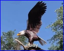 American Bald Eagle Large Outdoor Metal Statue Lawn Sculpture Garden Yard Art