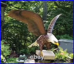 American Bald Eagle Large Outdoor Metal Statue Lawn Sculpture Garden Yard Art
