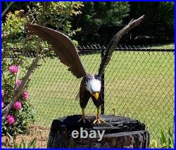 American Bald Eagle Large Outdoor Metal Statue Lawn Sculpture Garden Yard Art