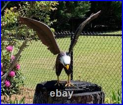 American Bald Eagle Large Outdoor Metal Statue Lawn Sculpture Garden Yard Art