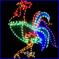 Animated Rooster Outdoor LED Yard Art Garden Summer Christmas Farm Display